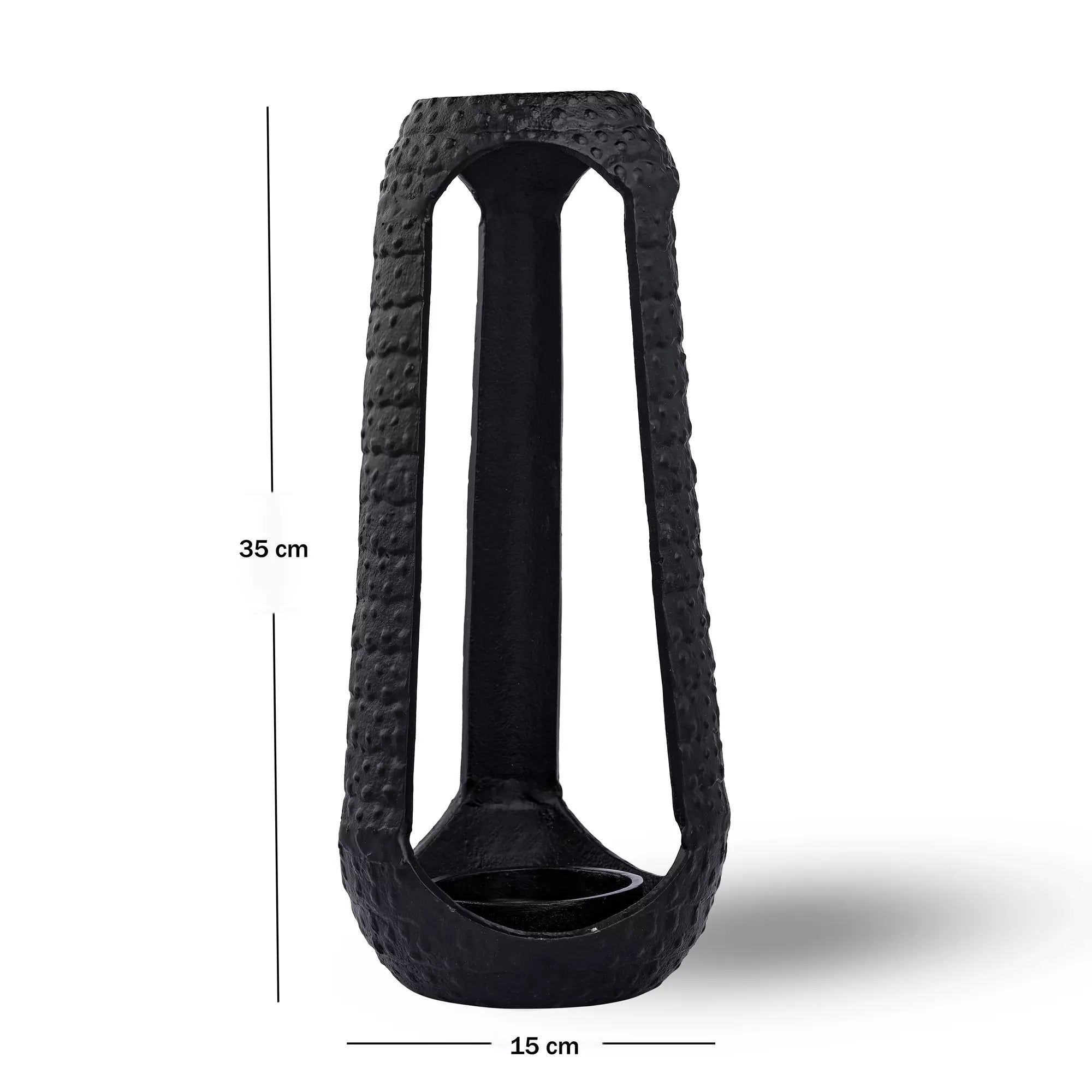 Black Pillar Candle Holder (Small)